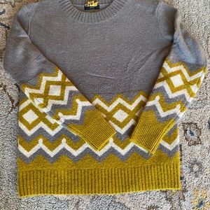 J CREW geometric crewneck sweater xs